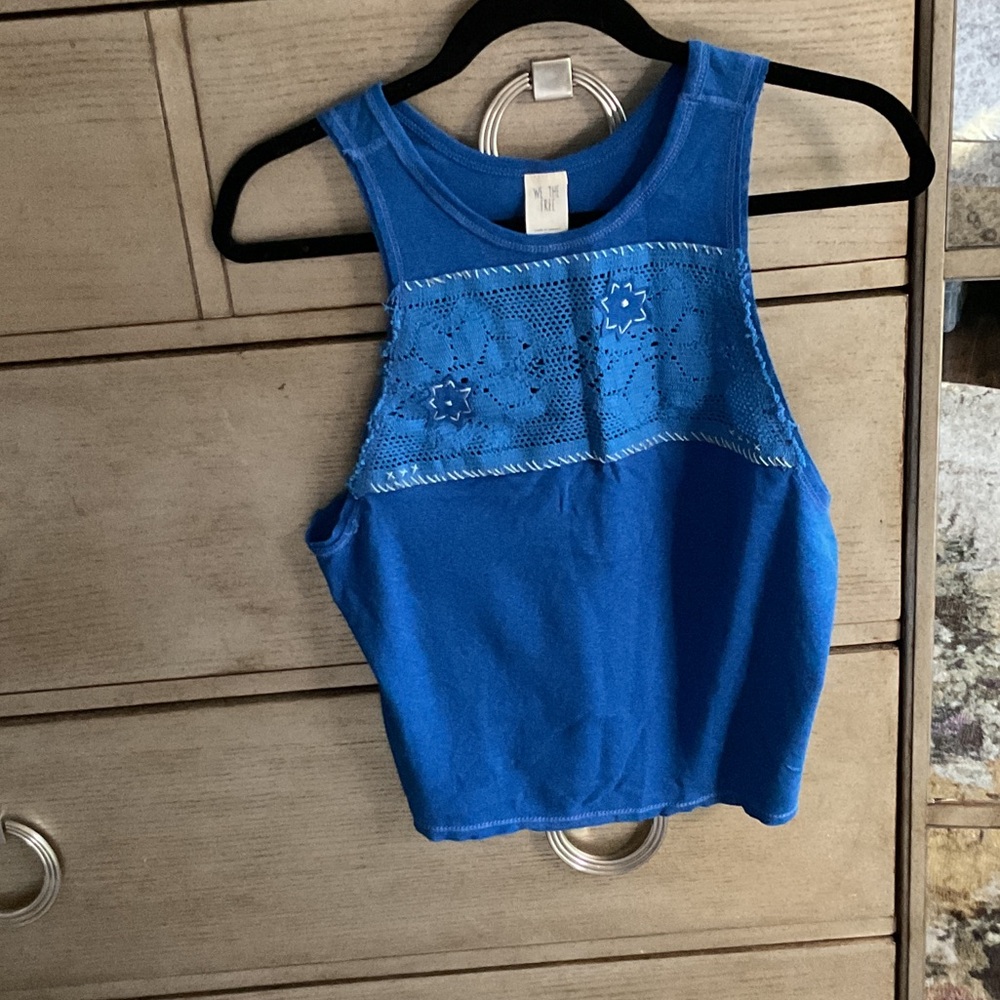 Free People Blue Lace Tank Top, size S, new